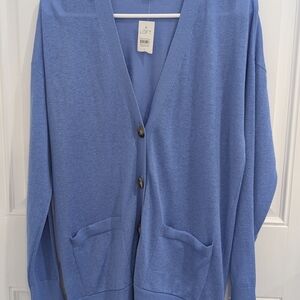 LOFT Women's Blue Cardigan Sweater Small